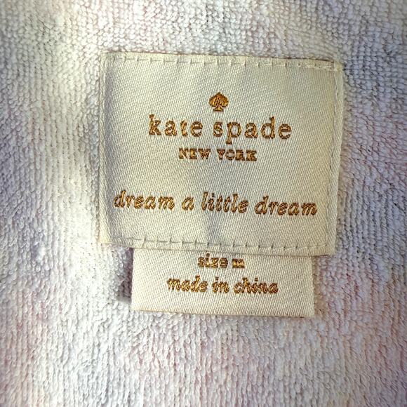 Kate Spade Dream Little Dream M Floral Pink Rose Print Terry Bathrobe Bridal - Picture 6 of 7